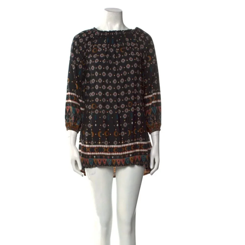 VGUC $136 Cleobella Dresden Off-the-Shoulder Dress with Tribal Print -size XS!